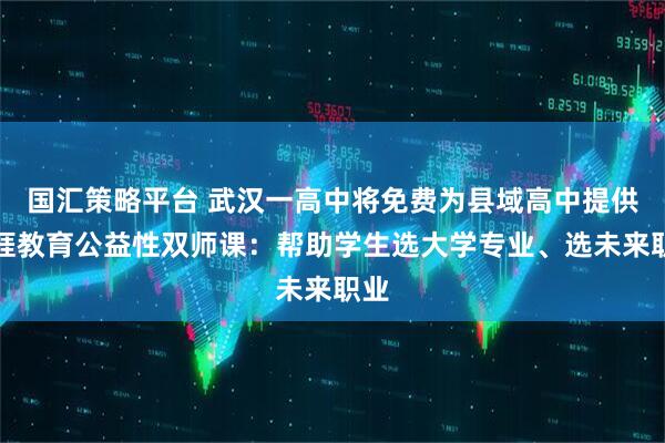 国汇策略平台 武汉一高中将免费为县域高中提供生涯教育公益性双师课:帮助学生选大学专业、选未来职业